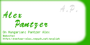 alex pantzer business card